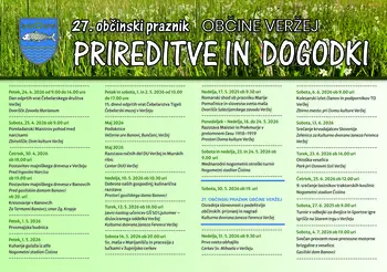 PRIREDITVE IN DOGODKI V OKVIRU OBČINSKEGA PRAZNIKA OBČINE VERŽEJ 
