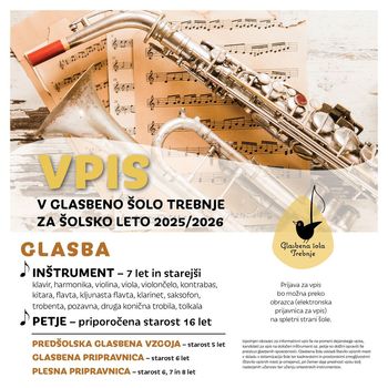 Vpis v Glasbeno šolo Trebnje