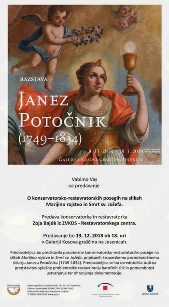 Predavanje o restovratorskih postopkih na Potočnikovih slikah
