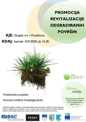 PROMOCIJA REVITALIZACIJE DEGRADIRANIH POVRŠIN: GRAJSKI PARK PREDDVOR