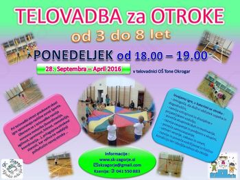 TELOVADBA za OTROKE od 3 - 8 let 