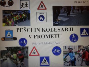 Predavanje "Pešci in kolesarji v prometu" Predavanje "Pešci in kolesarji v prometu"