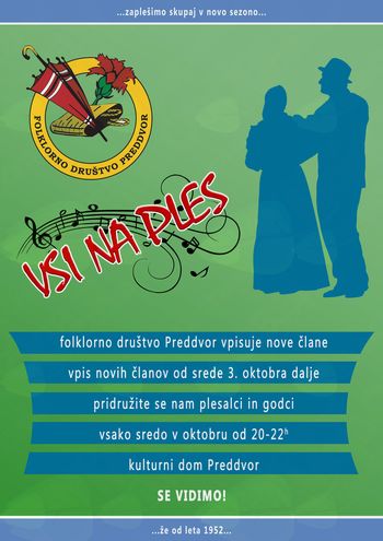 FOLKLORNO DRUŠTVO PREDDVOR VPISUJE NOVE ČLANE 