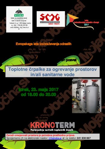 Interaktiven posvet: Toplotne črpalke za ogrevanje prostorov in/ali sanitarne vode