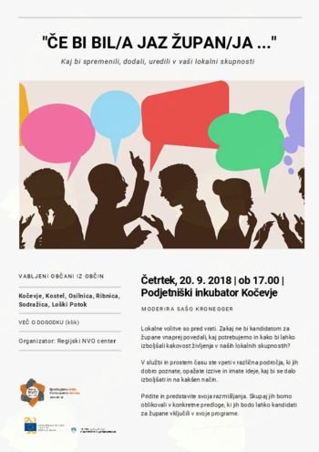 Vabilo na dogodek v Podjetniškem inkubatorju Kočevje