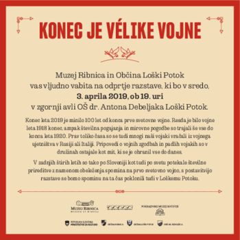 Vabilo na odprtje razstave: Konec je velike vojne