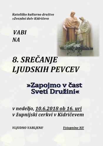 8.srečanje ljudskih pevcev"Zapojmo v čast Sveti Družini"