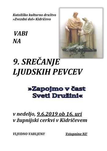 9.srečanje ljudskih pevcev"Zapojmo v čast Sveti Družini"