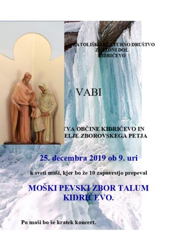 Sveta maša s koncertom MPZ Talum Kidričevo