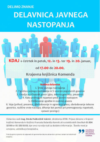 DELAVNICA JAVNEGA NASTOPANJA