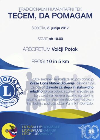 TRADICIONALNI DOBRODELNI TEK »TEČEM, DA POMAGAM«