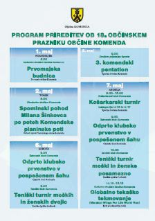 Program prireditev ob občinskem prazniku