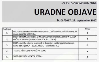 Uradne objave