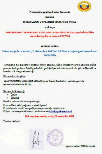 TEKMOVANJE V SPAJANJU SESALNEGA VODA