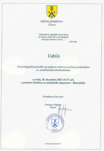 SREČANJE ŽUPANA S PREDSTAVNIKI DRUŠTEV IN KLUBOV