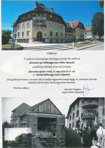 SLAVNOSTNA SEJA  OBČINSKEGA SVETA OBČINE KOMENDA