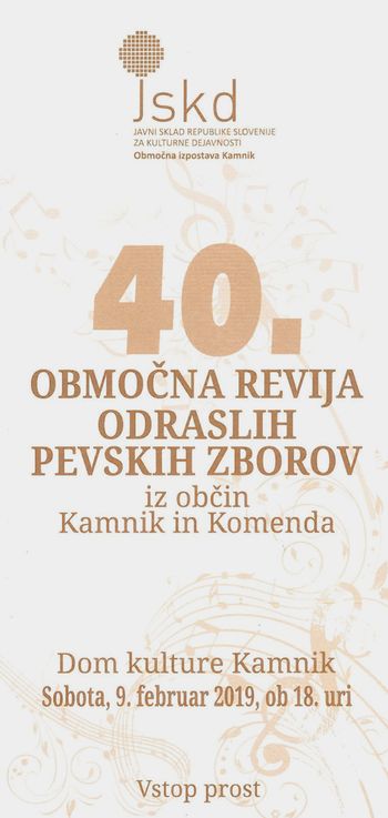 40. OBMOČNA REVIJA ODRASLIH PEVSKIH ZBOROV