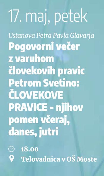 POGOVORNI VEČER Z VARUHOM ČLOVEKOVIH PRAVIC