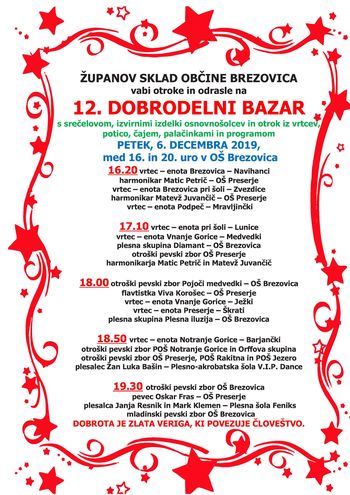 Dobrodelni bazar Županovega sklada Občine Brezovica