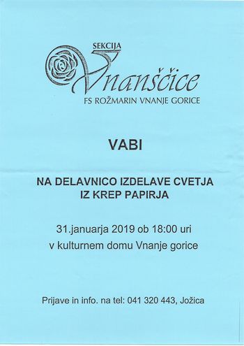 Delavnica izdelave cvetja iz krep papirja 