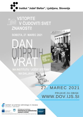 Dan odprtih vrat Instituta "Jožef Stefan", 27.3.2021, na daljavo