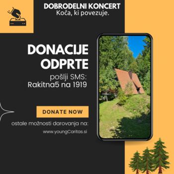 Vabilo na dobrodelni koncert: Koča, ki povezuje. Vabilo na dobrodelni koncert: Koča, ki povezuje.