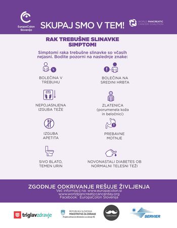 OB SVETOVNEM DNEVU RAKA TREBUŠNE SLINAVKE: ZGODNJE ODKRIVANJE PODALJŠUJE PREŽIVETJE OB SVETOVNEM DNEVU RAKA TREBUŠNE SLINAVKE: ZGODNJE ODKRIVANJE PODALJŠUJE PREŽIVETJE