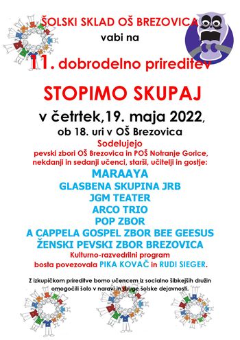 11. dobrodelna prireditev Šolskega sklada OŠ Brezovica  STOPIMO SKUPAJ 