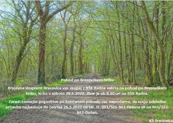 Pohod po Brezovškem hribu - ODPADE ZARADI SLABE VREMENSKE NAPOVEDI