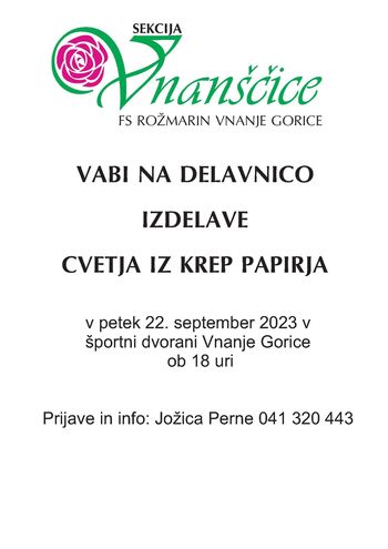 Delavnica izdelave cvetja iz krep papirja