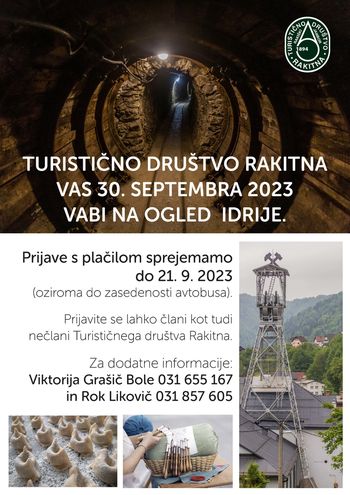 Turistično društvo Rakitna vabi na ogled Idrije