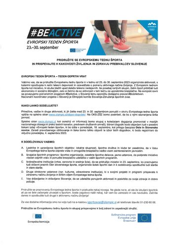 Evropski teden športa 2023