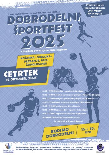 Vabilo na Dobrodelni Športfest 2025 – skupaj za otroke in šolo