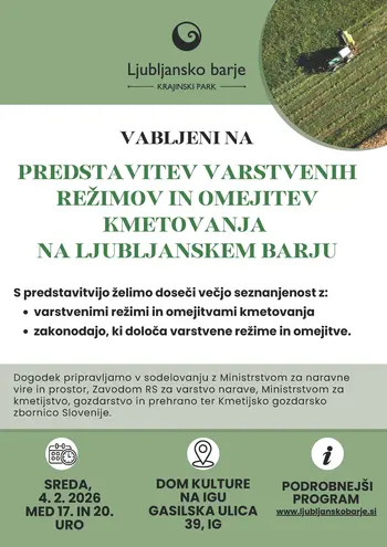 Predstavitev varstvenih režimov in omejitev kmetovanja na Ljubljanskem barju (4. 2. 2026)