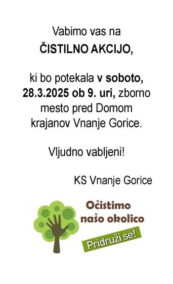 Čistilna akcija KS Vnanje Gorice