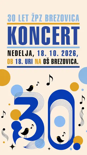 30 let delovanja Ženskega pevskega zbora Brezovica - vabilo na koncert