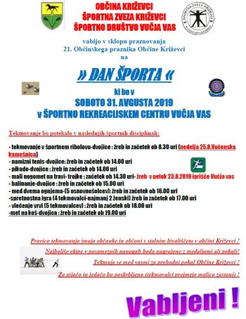 21. Občinski praznik: Dan športa