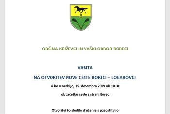 OTVORITEV NOVE CESTE BORECI – LOGAROVCI