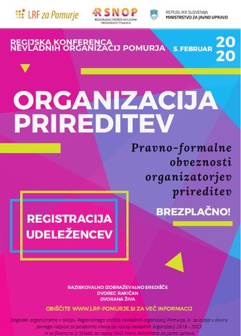 REGIJSKA KONFERENCA NEVLADNIH ORGANIZACIJ POMURJA - Organizacija prireditev