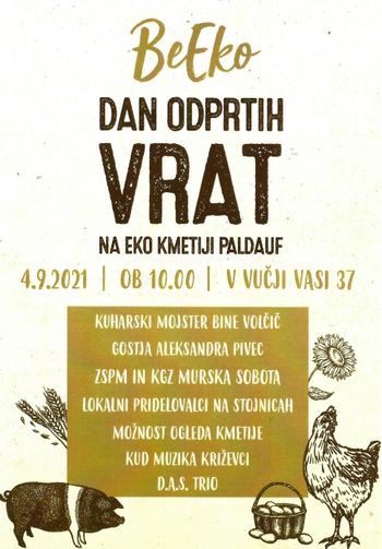 DAN ODPRTIH VRAT NA EKO KMETIJI PALDAUF