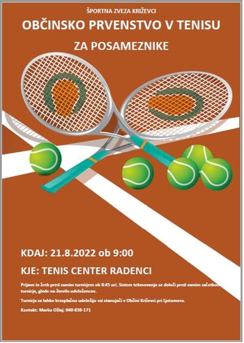 OBČINSKO PRVENSTVO V TENISU ZA POSAMEZNIKE