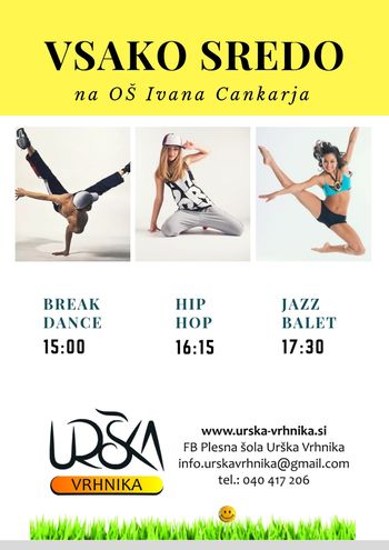 PLESNA ŠOLA URŠKA VRHNIKA NA OŠ IVANA CANKARJA