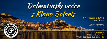 Dalmatinska večerja s klapo Solaris v Gornjih Petrovcih