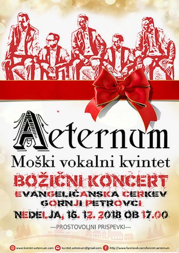 Božični koncert moškega vokalnega kvinteta Aeternum