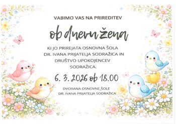 Vabilo na prireditev ob dnevu žena