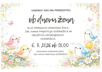 Vabilo na prireditev ob dnevu žena