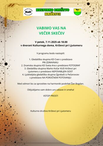 VABILO NA  VEČER SKEČEV