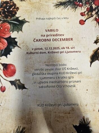 VABILO NA PRIREDITEV ČAROBNI DECEMBER