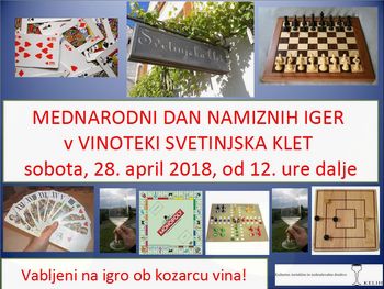 Mednarodni dan namiznih iger v Vinoteki Svetinjska klet