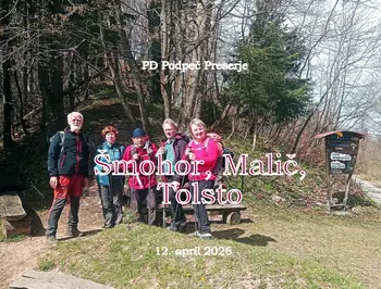 PD na Šmohorju, Maliču in Tolstem 12.4.2026